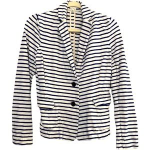 J. Crew Blazer, Cream with Navy Stripes, Size S